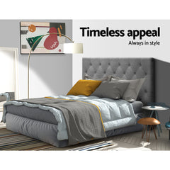 Artiss Bed Head Headboard King Single Size Fabric - CAPPI Grey Chez Guru