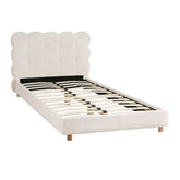 Artiss King Single Bed Frame Cloud Headboard Boucle Fabric Mattress Platform Base White