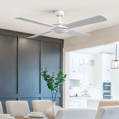 Devanti 52'' Ceiling Fan AC Motor 4 Blades w/Remote - White