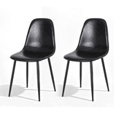 Artiss 2x Dining Chairs Retro PU Leather Kitchen Lounge Cafe Accent Chair Black