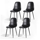 Artiss 4x Dining Chairs Retro PU Leather Kitchen Lounge Cafe Accent Chair Black