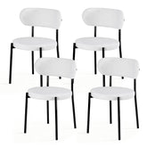Artiss Dining Chairs Set of 4 Sherpa Boucle White