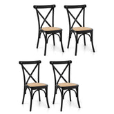 4 black dining chairs