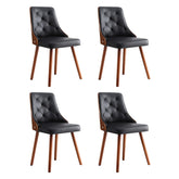 1 Set of 4 Artiss Dining Chairs Black PU