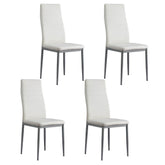 Artiss Dining Chairs Set of 4 Leather Channel Tufted White