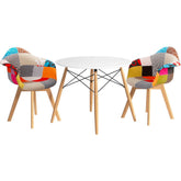 1 Artiss Dining Table and 2 Chairs Set DSW 90cm Chez Guru