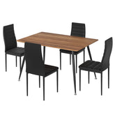 1 Artiss Dining Table and 4 Chairs Set Rectangle Metal Chez Guru