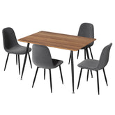 1 Artiss Dining Table and 4 Chairs Set Grey Metal Chez Guru