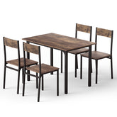 Artiss Dining Table and Chairs Set of 5 Compact Kitchen Furniture Rustic Brown