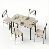 Artiss Dining Table and Chairs Set of 5 Compact Kitchen Furniture Modern Oak