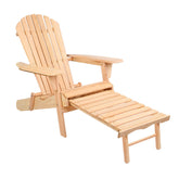 Gardeon Adirondack Outdoor Chairs Wooden Sun Lounge Patio Furniture Garden Natural Chez Guru