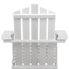 Gardeon 3PC Adirondack Outdoor Table and Chairs Wooden Beach Chair White Chez Guru