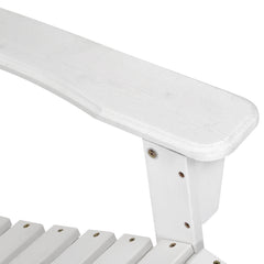 Gardeon 3PC Adirondack Outdoor Table and Chairs Wooden Beach Chair White Chez Guru