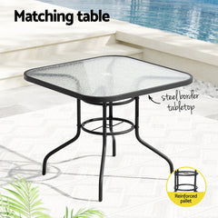 Gardeon Outdoor Dining Set 5 Piece Steel Stackable Chairs Table Patio Furniture Chez Guru