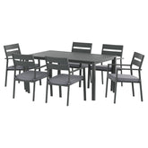 Gardeon Outdoor Dining Set 7 Piece Aluminum Table Chairs Setting Black