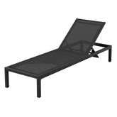 Gardeon Sun Lounge Outdoor Lounger Aluminium Folding Beach Chair Wheels Black Chez Guru