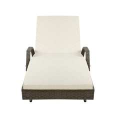 Gardeon Sun Lounge Wicker Lounger Outdoor Furniture Beach Chair Patio Adjustable Cushion Grey&Beige Chez Guru
