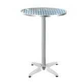 Gardeon Outdoor Bar Table Adjustable Aluminium Round 70/110cm Chez Guru