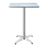 Gardeon Outdoor Bar Table Adjustable Aluminium Square 70/110cm Chez Guru