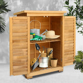 Gardeon Portable Wooden Garden Storage Cabinet Chez Guru