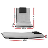 Artiss 2X Floor Lounge Sofa Bed Floor Cushion Velvet Grey