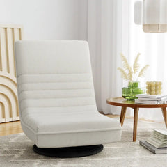 Artiss Floor Lounge Sofa Swivel Foldable Linen White - Chez Guru