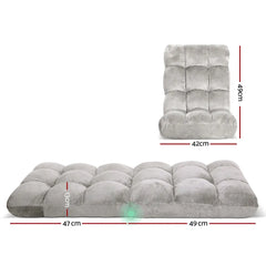 Artiss Lounge Sofa Bed Flannel Fabric Grey - Chez Guru