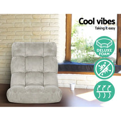 Artiss Lounge Sofa Bed Flannel Fabric Grey - Chez Guru