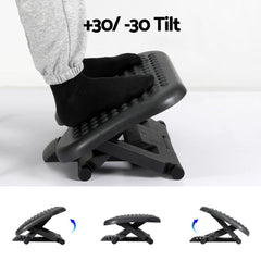 Artiss Foot Rest Stool Office Under Desk Angle Adjustable Footrest Massage Black Chez Guru