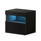 Artiss Bedside Table LED - HERES Black - Chez Guru