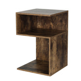 Artiss Bedside Table Shelves Side End Table Storage Nightstand Rust Oak UMENI Chez Guru