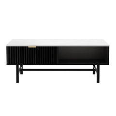 Artiss Coffee Table Drawer Storage Shelf Black - Chez Guru
