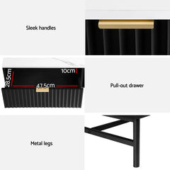 Artiss Coffee Table Drawer Storage Shelf Black - Chez Guru