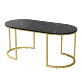 Artiss Coffee Table Marble Effect Black - Chez Guru