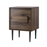 Artiss Bedside Table Nightstand 2 Drawers - Walnut - Chez Guru
