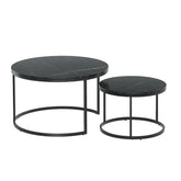 Artiss Nesting Coffee Table Set of 2 Marble Effect Tika - Chez Guru