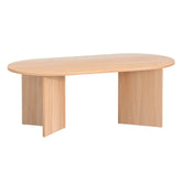 Artiss Coffee Table Oval 110CM Pine Alva - Chez Guru