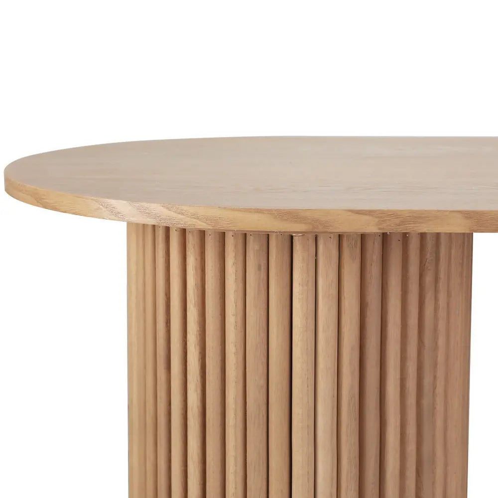 Artiss Coffee Table Oval 100CM Pine Samuel - Chez Guru