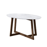Artiss Coffee Table Oval Marble Effect Chez Guru