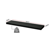 Artiss Floating Wall Shelf Set of 2 Black 90CM