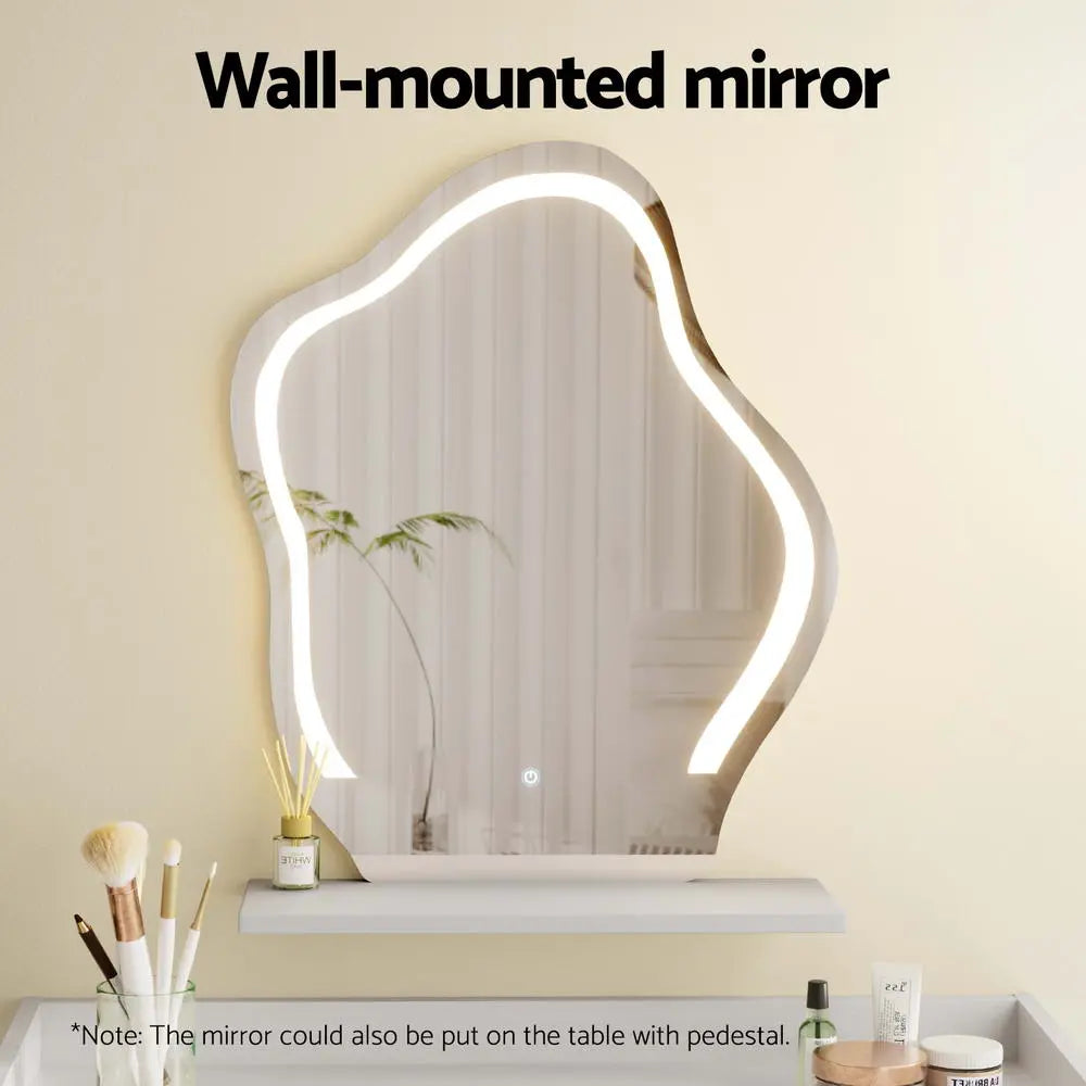 Artiss Dressing Table Floating LED White Daphne - Chez Guru
