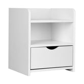 Artiss Bedside Table 1 Drawer with Shelf - FARA White Chez Guru