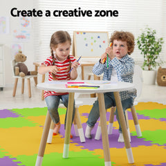 Keezi 3 Piece Kids Table and Chairs Set Activity Playing Study Children Desk Chez Guru