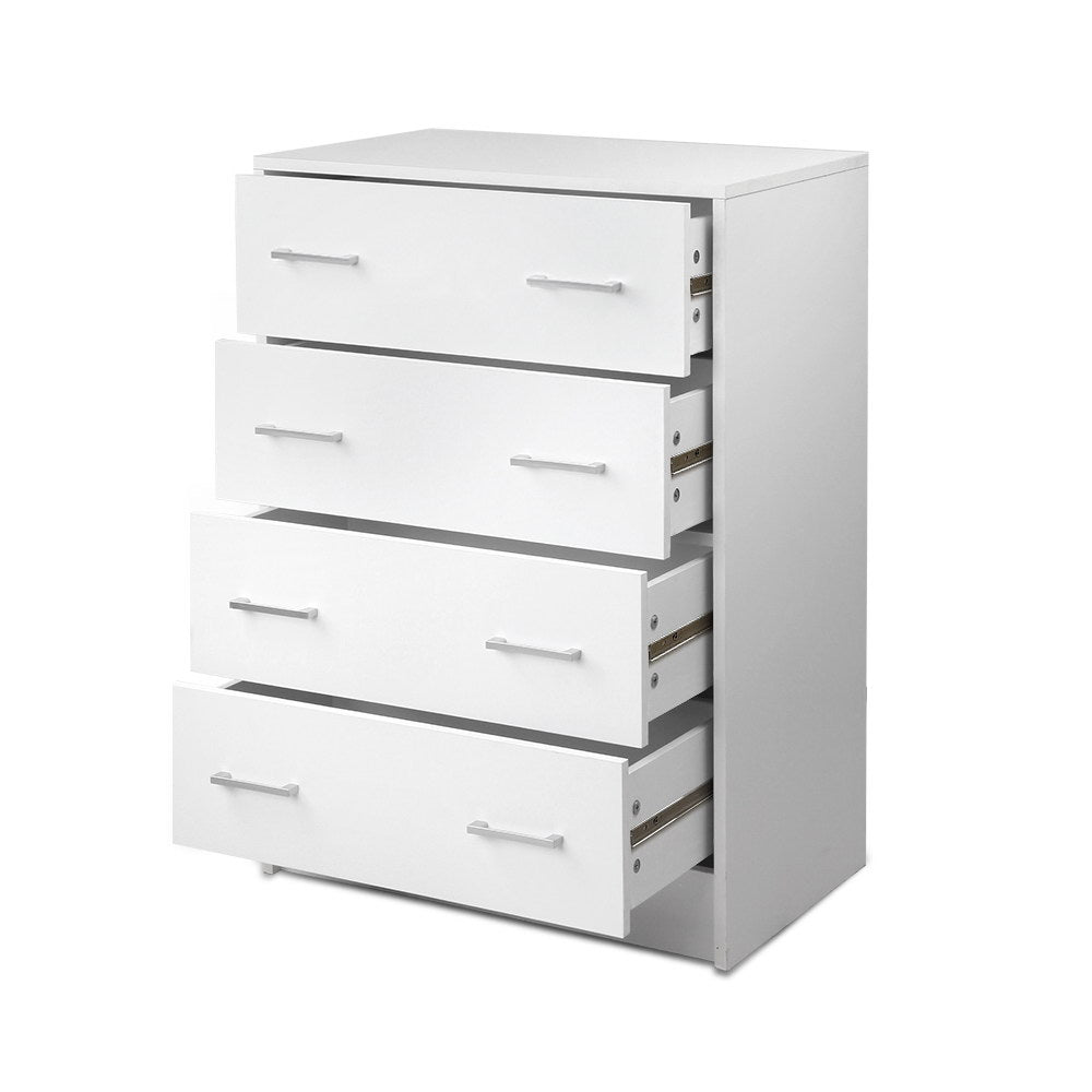 Artiss 4 Chest of Drawers - ANDES White Chez Guru