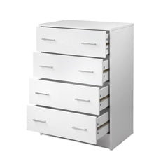 Artiss 4 Chest of Drawers - ANDES White Chez Guru