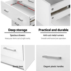 Artiss 4 Chest of Drawers - ANDES White Chez Guru