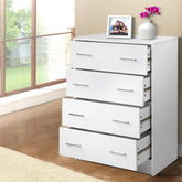 Artiss 4 Chest of Drawers - ANDES White Chez Guru