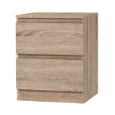 Artiss Bedside Table 2 Drawers - PEPE Oak Chez Guru
