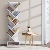 Artiss Tree Bookshelf 9 Tiers - ECHO White Chez Guru