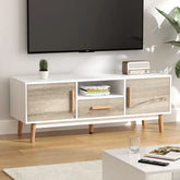 Artiss TV Cabinet Entertainment Unit 120cm Wood White Gino - Chez Guru